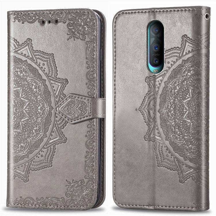 For OPPO R17 Pro Embossed Mandala Pattern PC + TPU Horizontal Flip Leather Case with Holder & Card Slots
