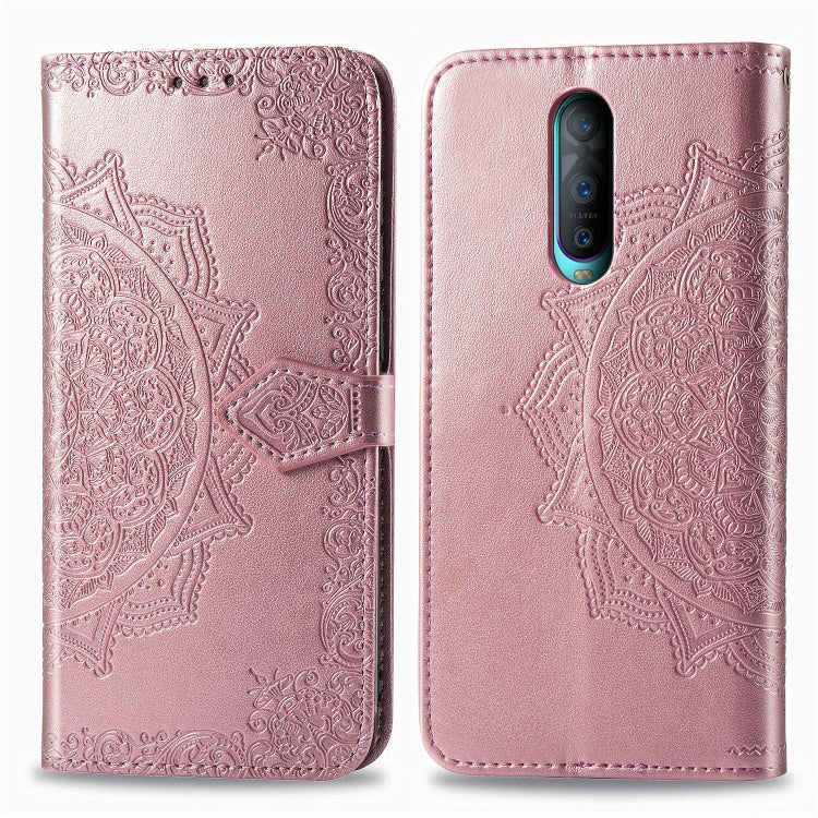 For OPPO R17 Pro Embossed Mandala Pattern PC + TPU Horizontal Flip Leather Case with Holder & Card Slots