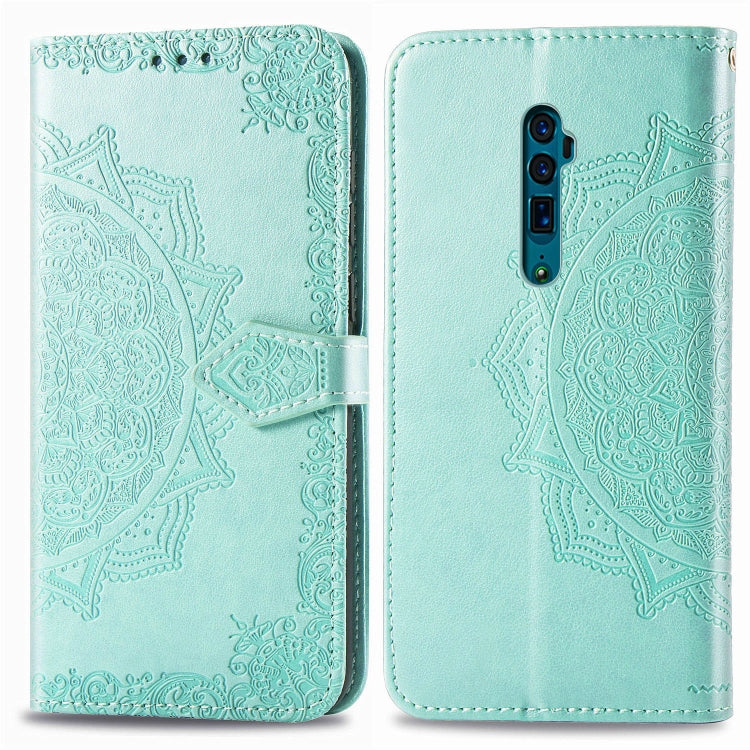 For OPPO Reno 10X Zoom Embossed Mandala Pattern PC + TPU Horizontal Flip Leather Case with Holder & Card Slots