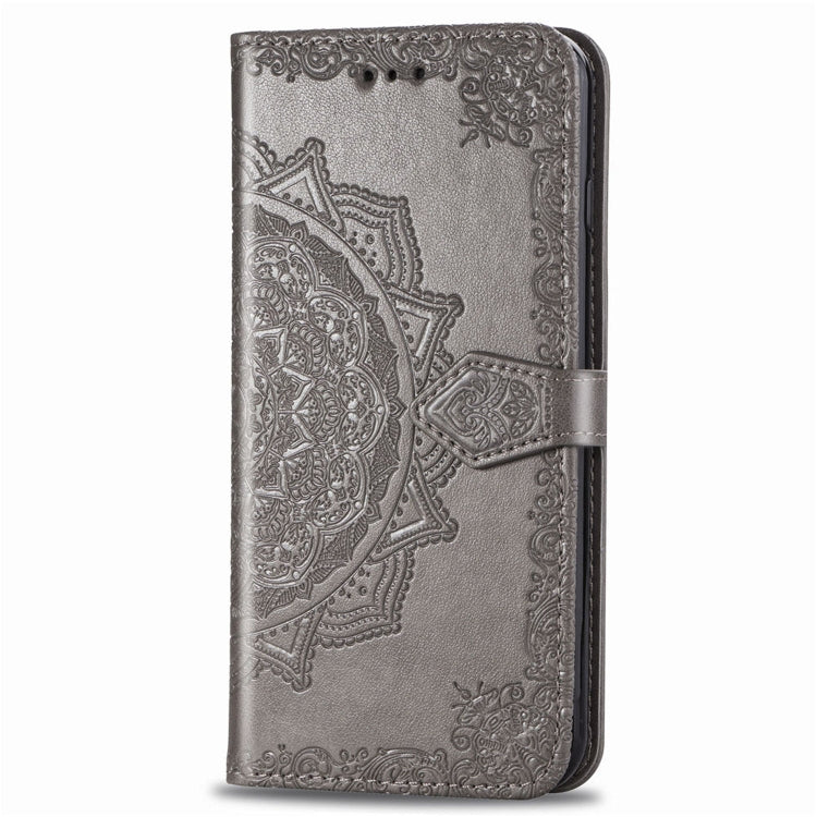 For OPPO Reno 10X Zoom Embossed Mandala Pattern PC + TPU Horizontal Flip Leather Case with Holder & Card Slots