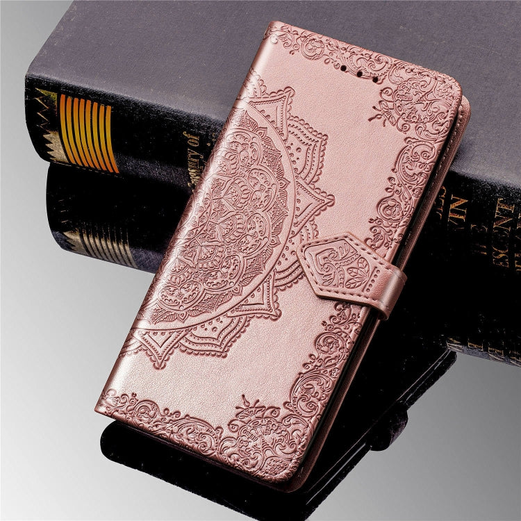 For OPPO Reno 10X Zoom Embossed Mandala Pattern PC + TPU Horizontal Flip Leather Case with Holder & Card Slots