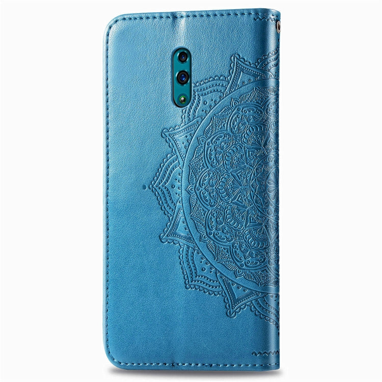 For OPPO Reno Embossed Mandala Pattern PC + TPU Horizontal Flip Leather Case with Holder & Card Slots
