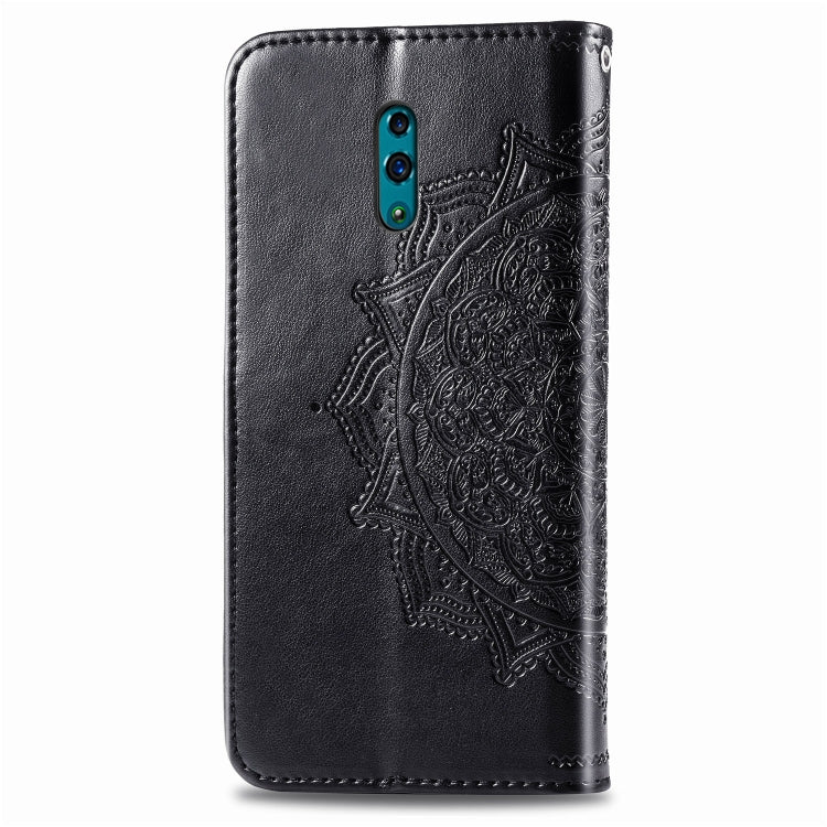 For OPPO Reno Embossed Mandala Pattern PC + TPU Horizontal Flip Leather Case with Holder & Card Slots