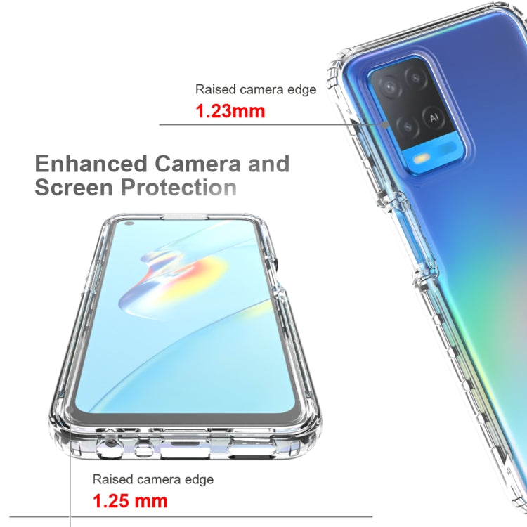 For OPPO A54 4G Shockproof High Transparency Two-color Gradual Change PC+TPU Candy Colors Phone Protective Case