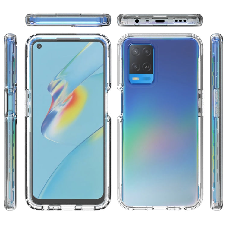 For OPPO A54 4G Shockproof High Transparency Two-color Gradual Change PC+TPU Candy Colors Phone Protective Case