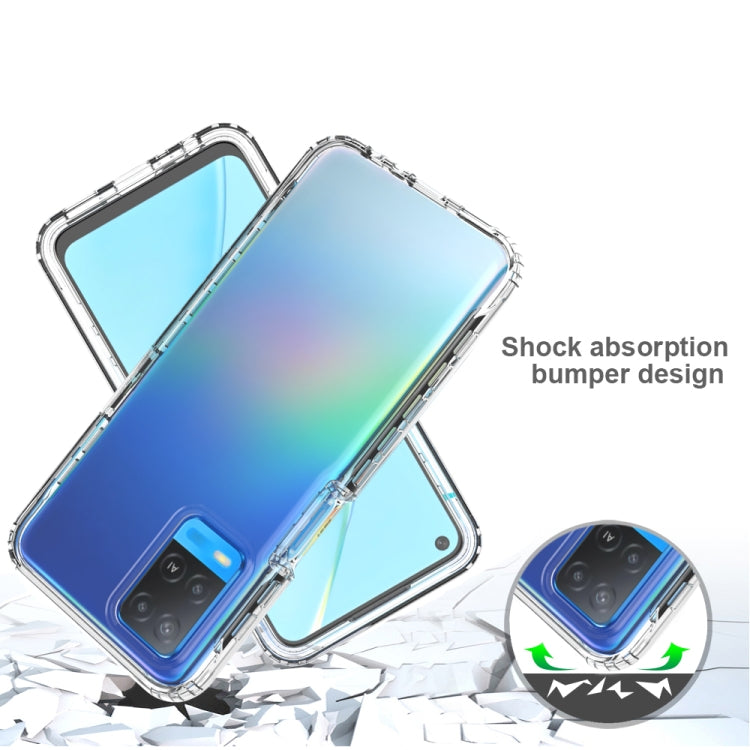 For OPPO A54 4G Shockproof High Transparency Two-color Gradual Change PC+TPU Candy Colors Phone Protective Case