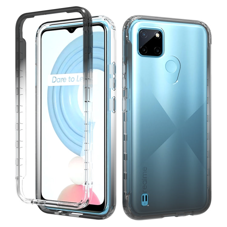 For OPPO Realme C21Y Shockproof High Transparency Two-color Gradual Change PC+TPU Candy Colors Phone Protective Case