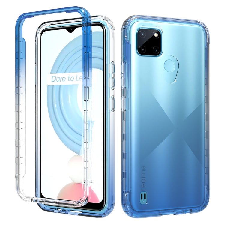 For OPPO Realme C21Y Shockproof High Transparency Two-color Gradual Change PC+TPU Candy Colors Phone Protective Case