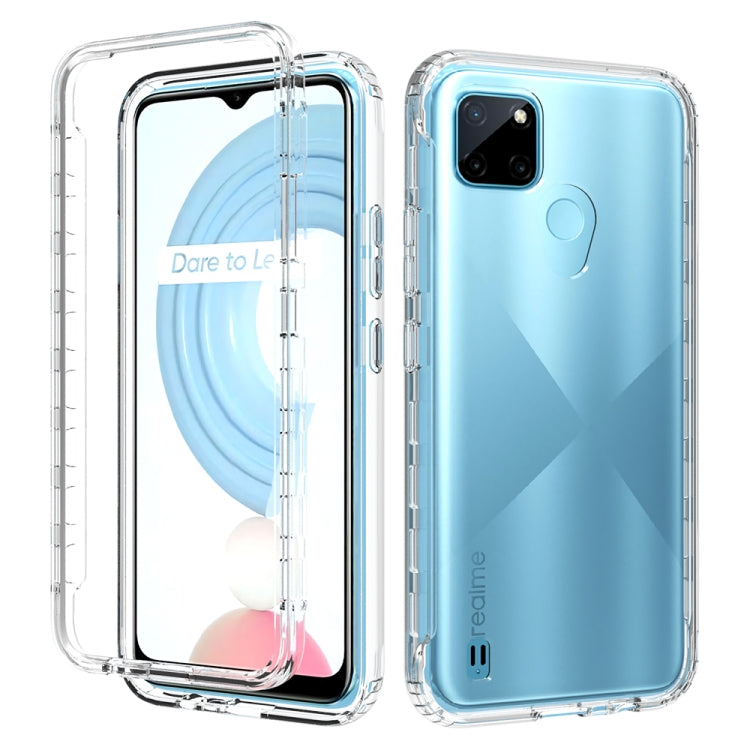 For OPPO Realme C21Y Shockproof High Transparency Two-color Gradual Change PC+TPU Candy Colors Phone Protective Case