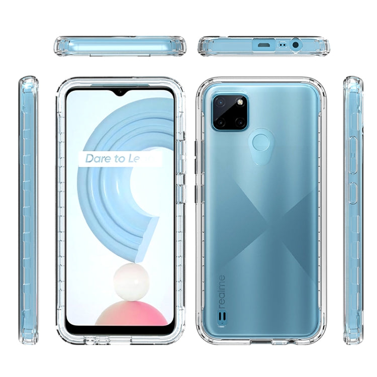 For OPPO Realme C21Y Shockproof High Transparency Two-color Gradual Change PC+TPU Candy Colors Phone Protective Case