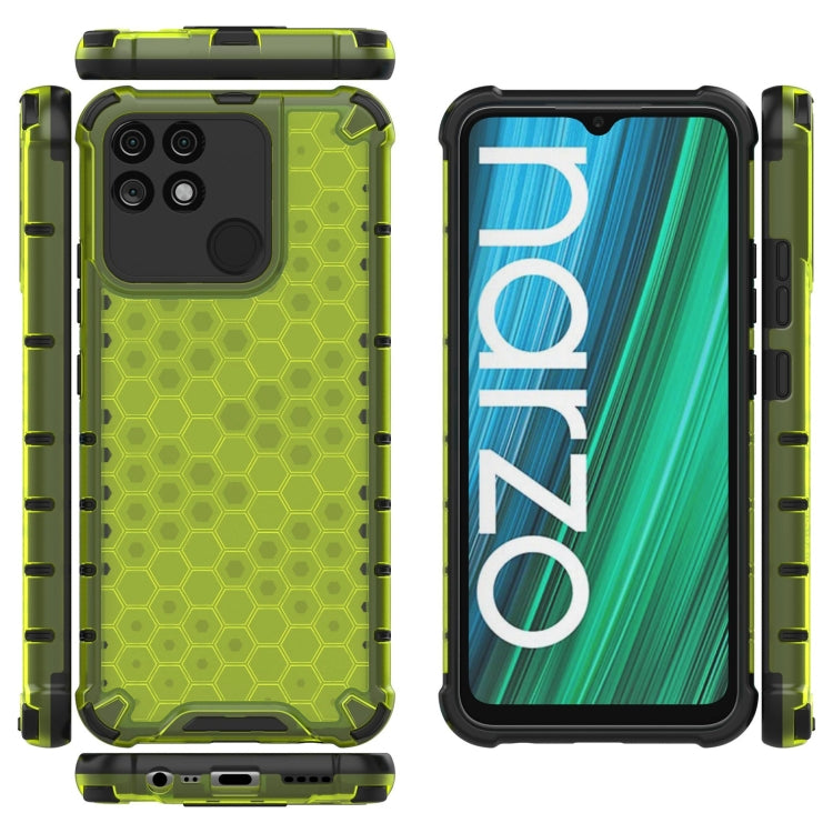 For OPPO Realme Narzo 50A Shockproof Honeycomb PC + TPU Phone Case