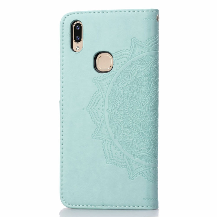 For Vivo V9 Embossed Mandala Pattern PC + TPU Horizontal Flip Leather Case with Holder & Card Slots