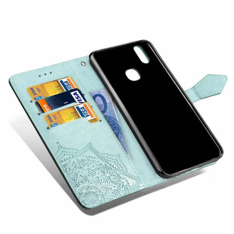 For Vivo V9 Embossed Mandala Pattern PC + TPU Horizontal Flip Leather Case with Holder & Card Slots