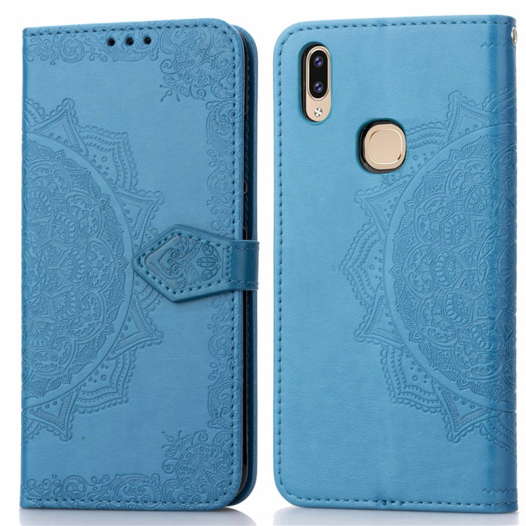 For Vivo V9 Embossed Mandala Pattern PC + TPU Horizontal Flip Leather Case with Holder & Card Slots