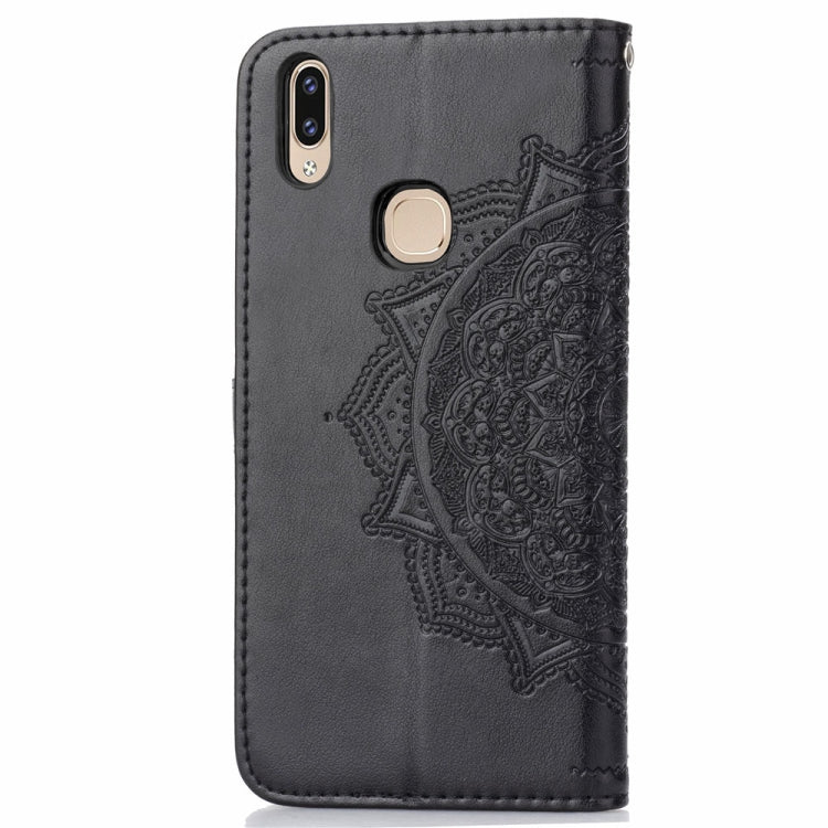 For Vivo V9 Embossed Mandala Pattern PC + TPU Horizontal Flip Leather Case with Holder & Card Slots
