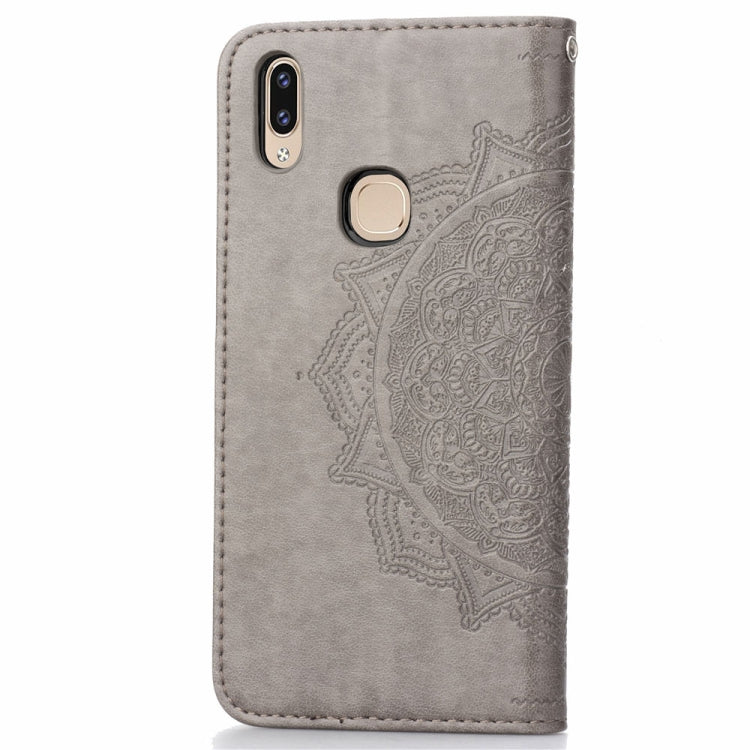 For Vivo V9 Embossed Mandala Pattern PC + TPU Horizontal Flip Leather Case with Holder & Card Slots
