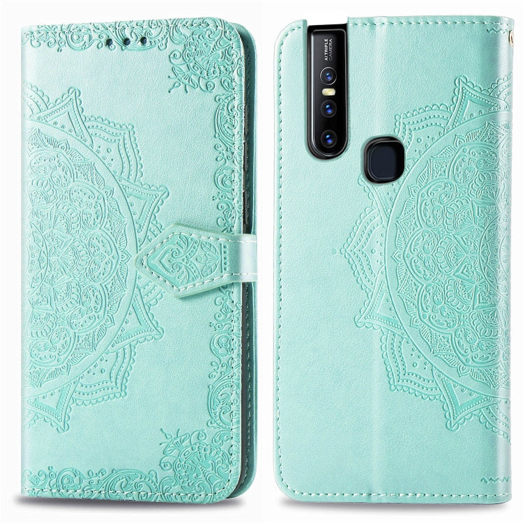 For Vivo V15 Embossed Mandala Pattern PC + TPU Horizontal Flip Leather Case with Holder & Card Slots
