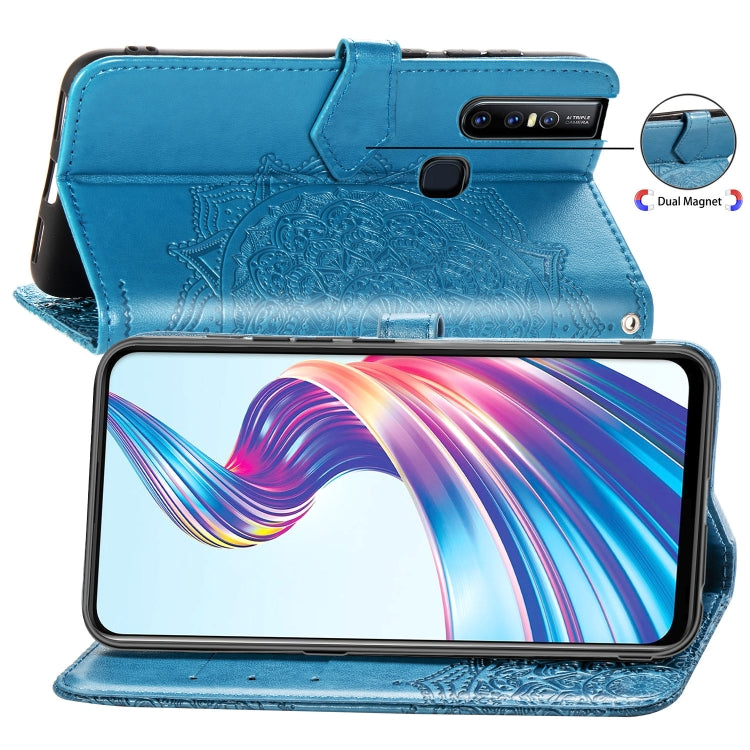 For Vivo V15 Embossed Mandala Pattern PC + TPU Horizontal Flip Leather Case with Holder & Card Slots