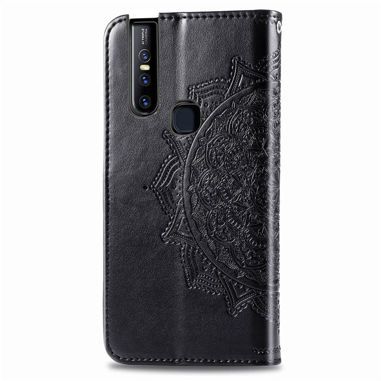 For Vivo V15 Embossed Mandala Pattern PC + TPU Horizontal Flip Leather Case with Holder & Card Slots