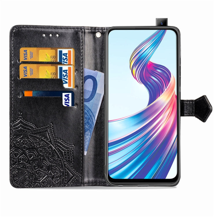 For Vivo V15 Embossed Mandala Pattern PC + TPU Horizontal Flip Leather Case with Holder & Card Slots