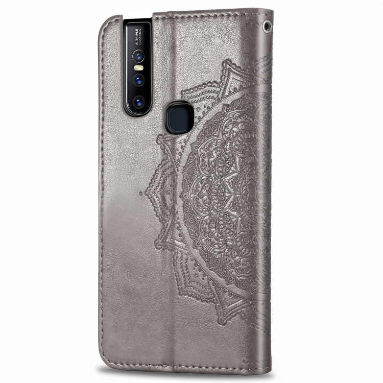 For Vivo V15 Embossed Mandala Pattern PC + TPU Horizontal Flip Leather Case with Holder & Card Slots