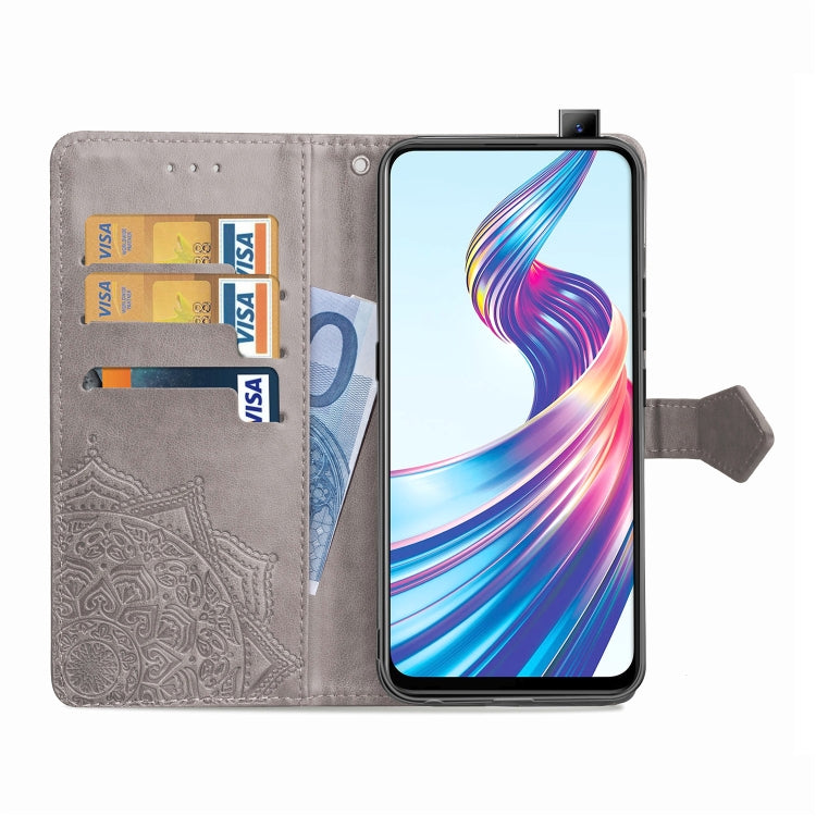 For Vivo V15 Embossed Mandala Pattern PC + TPU Horizontal Flip Leather Case with Holder & Card Slots