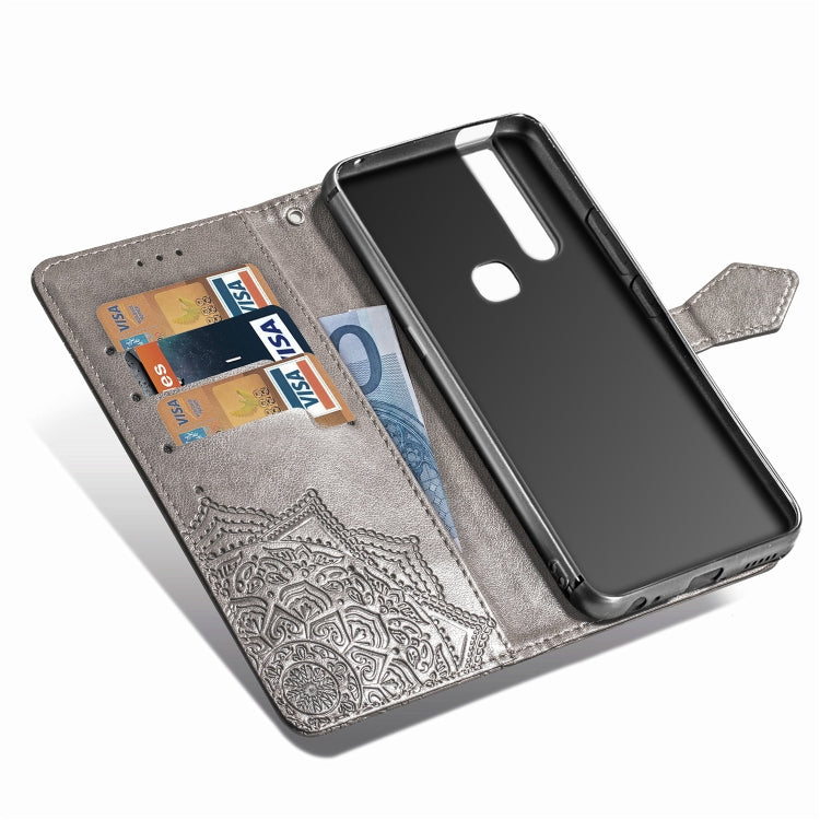 For Vivo V15 Embossed Mandala Pattern PC + TPU Horizontal Flip Leather Case with Holder & Card Slots