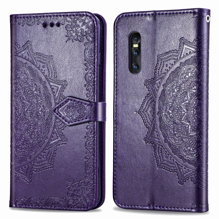 For Vivo X27 Embossed Mandala Pattern PC + TPU Horizontal Flip Leather Case with Holder & Card Slots