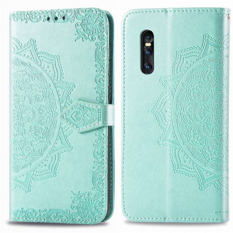 For Vivo X27 Embossed Mandala Pattern PC + TPU Horizontal Flip Leather Case with Holder & Card Slots