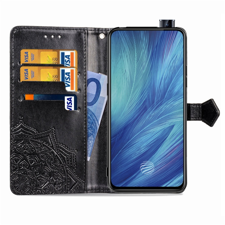 For Vivo X27 Embossed Mandala Pattern PC + TPU Horizontal Flip Leather Case with Holder & Card Slots