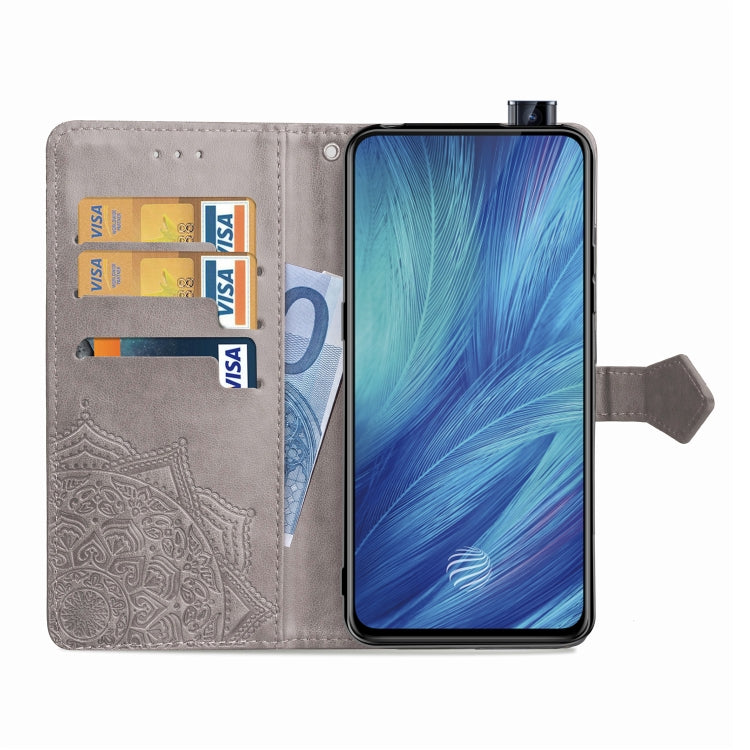 For Vivo X27 Embossed Mandala Pattern PC + TPU Horizontal Flip Leather Case with Holder & Card Slots