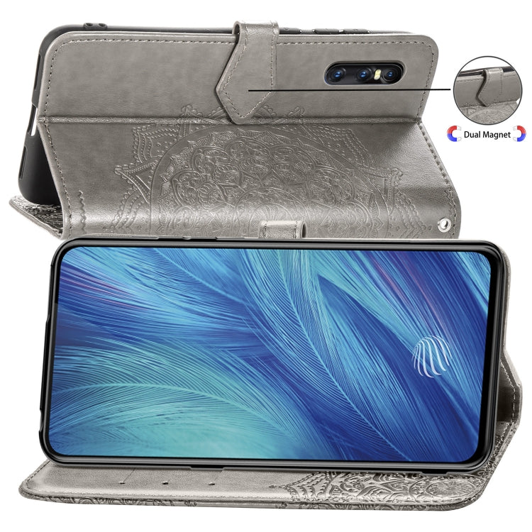 For Vivo X27 Embossed Mandala Pattern PC + TPU Horizontal Flip Leather Case with Holder & Card Slots