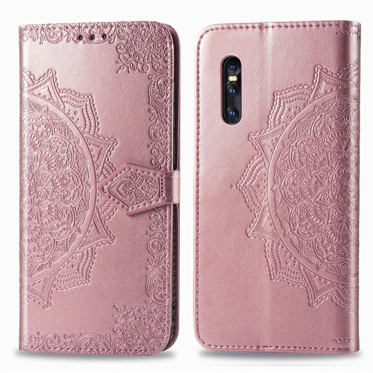 For Vivo X27 Embossed Mandala Pattern PC + TPU Horizontal Flip Leather Case with Holder & Card Slots