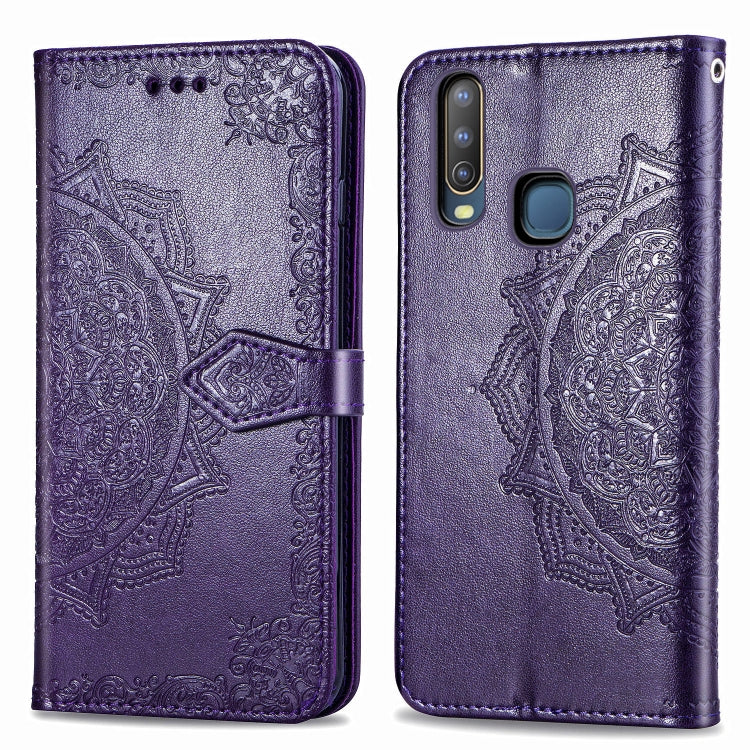 For Vivo Y3 Embossed Mandala Pattern PC + TPU Horizontal Flip Leather Case with Holder & Card Slots