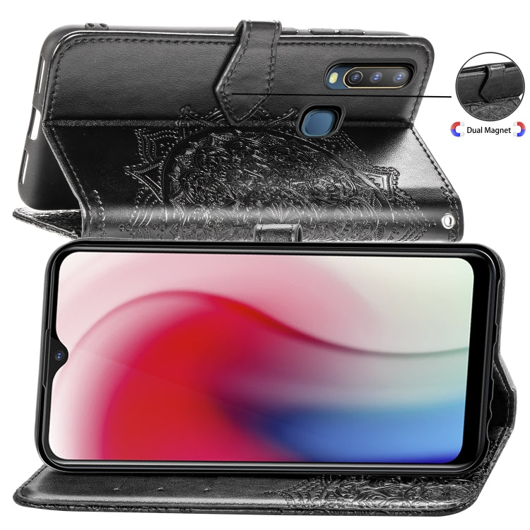 For Vivo Y3 Embossed Mandala Pattern PC + TPU Horizontal Flip Leather Case with Holder & Card Slots