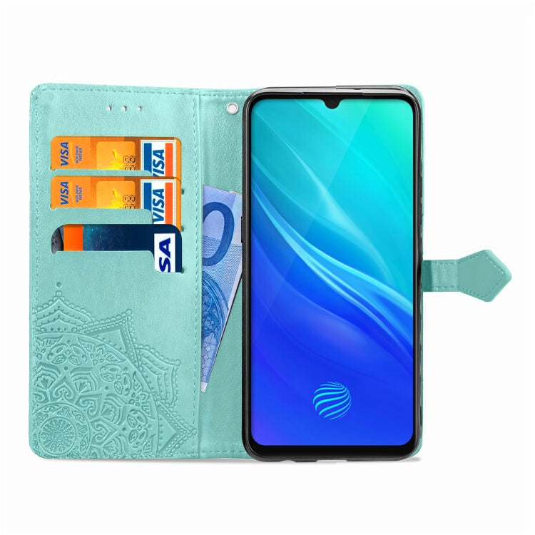 For Vivo Y7S Embossed Mandala Pattern PC + TPU Horizontal Flip Leather Case with Holder & Card Slots