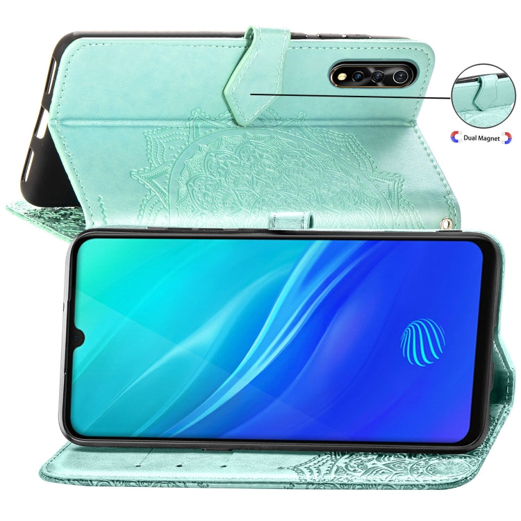 For Vivo Y7S Embossed Mandala Pattern PC + TPU Horizontal Flip Leather Case with Holder & Card Slots