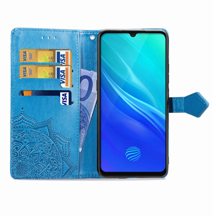 For Vivo Y7S Embossed Mandala Pattern PC + TPU Horizontal Flip Leather Case with Holder & Card Slots