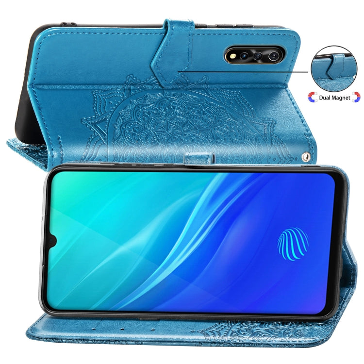 For Vivo Y7S Embossed Mandala Pattern PC + TPU Horizontal Flip Leather Case with Holder & Card Slots