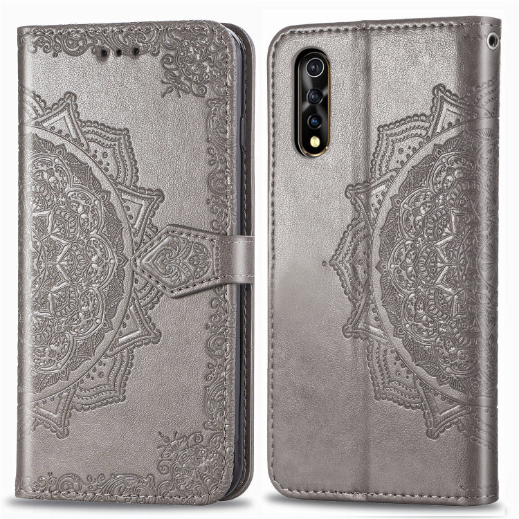 For Vivo Y7S Embossed Mandala Pattern PC + TPU Horizontal Flip Leather Case with Holder & Card Slots