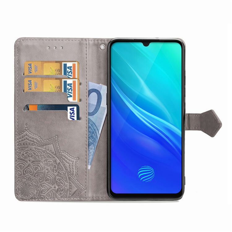 For Vivo Y7S Embossed Mandala Pattern PC + TPU Horizontal Flip Leather Case with Holder & Card Slots