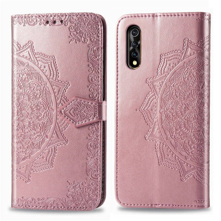 For Vivo Y7S Embossed Mandala Pattern PC + TPU Horizontal Flip Leather Case with Holder & Card Slots