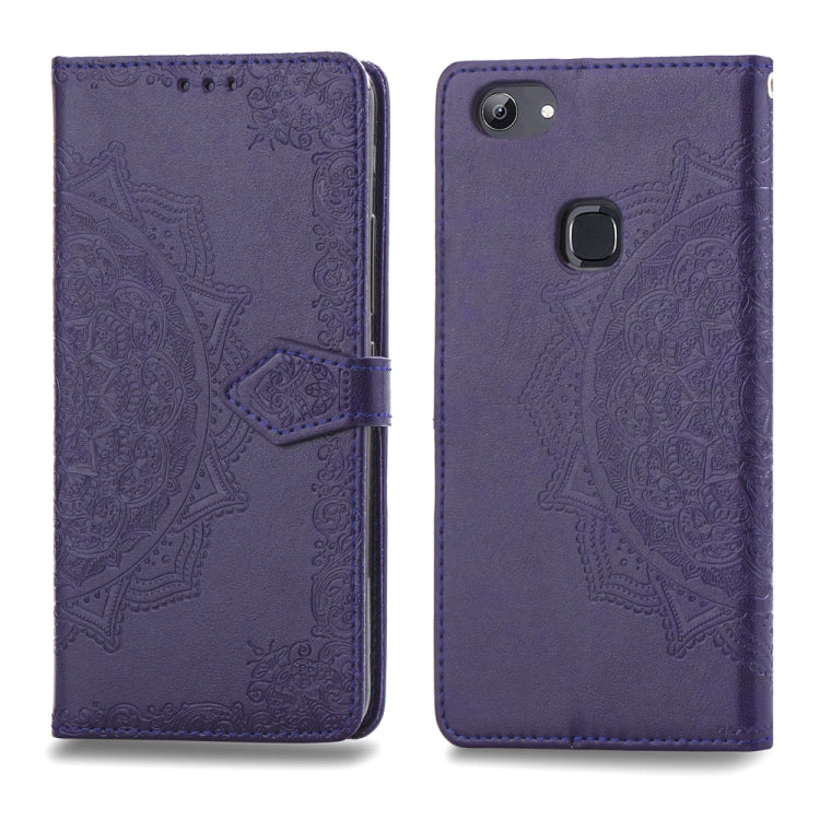 For Vivo Y83 Embossed Mandala Pattern PC + TPU Horizontal Flip Leather Case with Holder & Card Slots