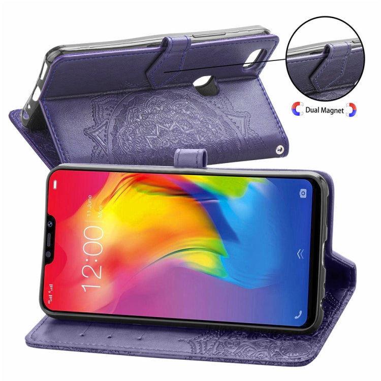 For Vivo Y83 Embossed Mandala Pattern PC + TPU Horizontal Flip Leather Case with Holder & Card Slots