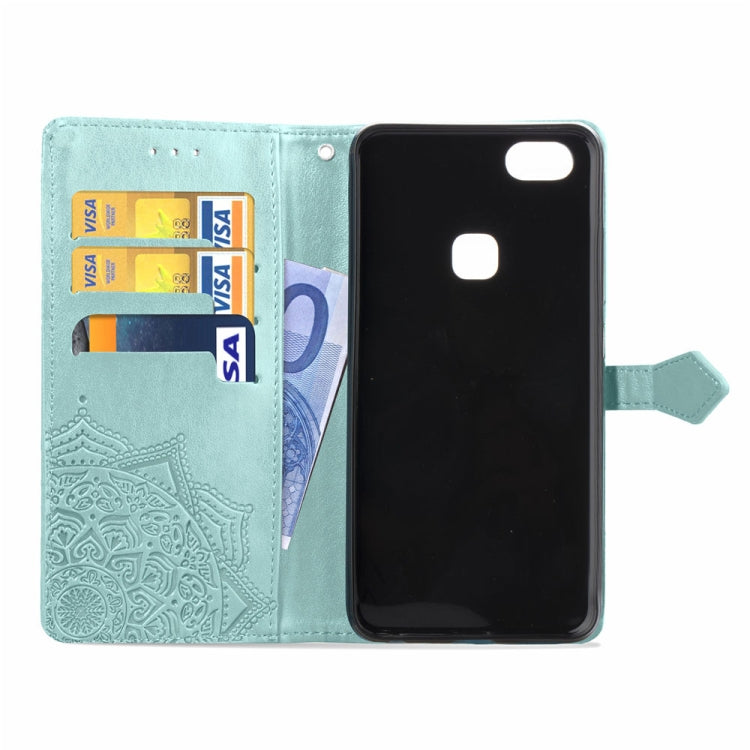 For Vivo Y83 Embossed Mandala Pattern PC + TPU Horizontal Flip Leather Case with Holder & Card Slots