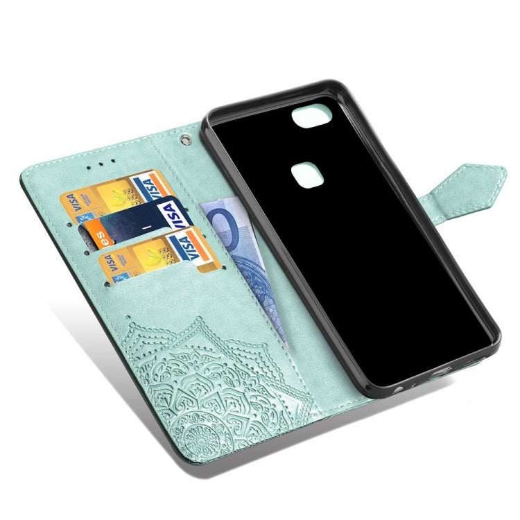 For Vivo Y83 Embossed Mandala Pattern PC + TPU Horizontal Flip Leather Case with Holder & Card Slots