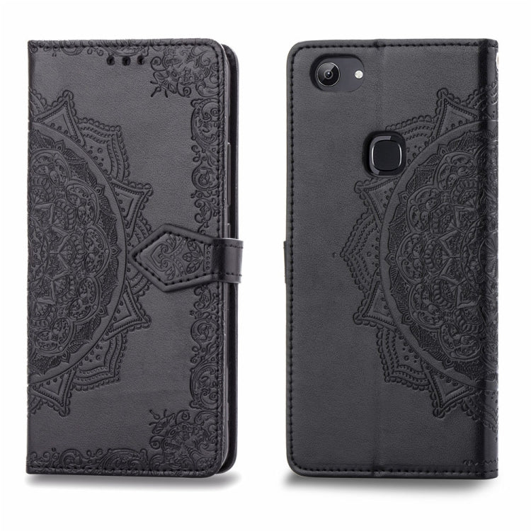 For Vivo Y83 Embossed Mandala Pattern PC + TPU Horizontal Flip Leather Case with Holder & Card Slots