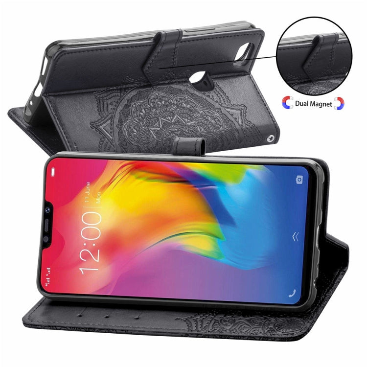For Vivo Y83 Embossed Mandala Pattern PC + TPU Horizontal Flip Leather Case with Holder & Card Slots