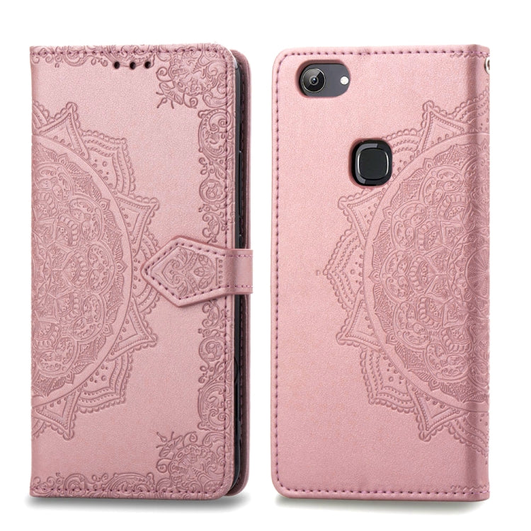 For Vivo Y83 Embossed Mandala Pattern PC + TPU Horizontal Flip Leather Case with Holder & Card Slots