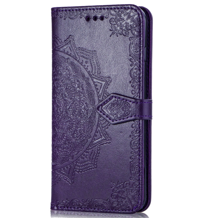 For Vivo Y93 Embossed Mandala Pattern PC + TPU Horizontal Flip Leather Case with Holder & Card Slots